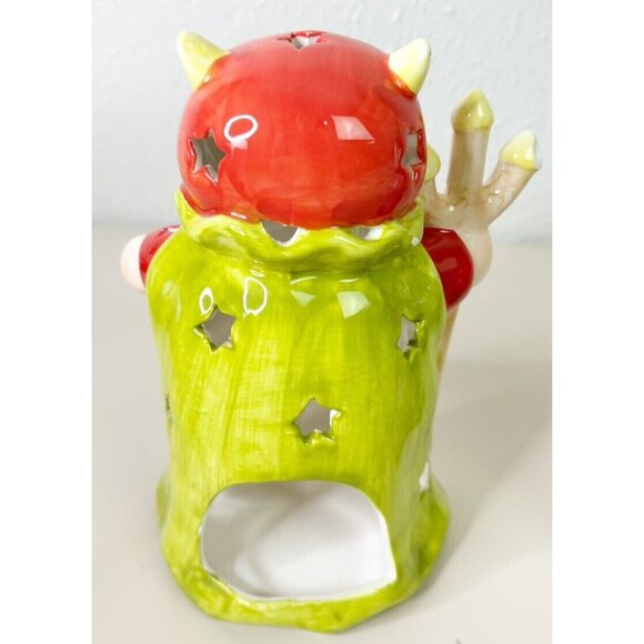 VTG Dennis East 7.5" Devil And Vampire Porcelain Halloween Votive Holder EUC - Picture 6 of 8